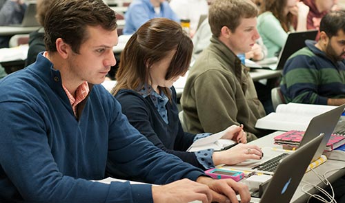 Students at work in classroom