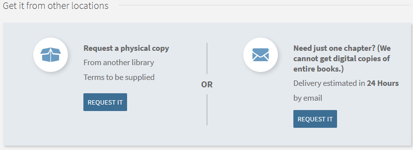 Outside Library Request Dialog Window