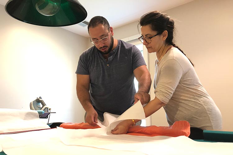 Emile Khattar Making PPE With His Mother Nathalie